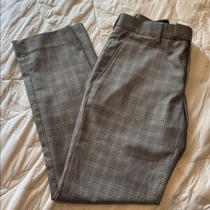 River Island Men's Gray Plaid Dress Pants
